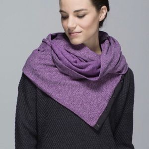 Lululemon Vinyasa Scarf Wrap Rulu Violet Purple Gray Pique Mini Check Stripe